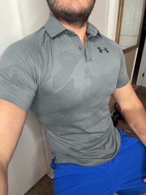 Under Armour HeatGear Camo Polo Shirt Gray Size Small